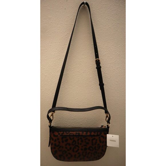 Fossil ZB11098234 Jolie Small Black/Leopard Print Crossbody/Shoulder Bag - Picture 11 of 16